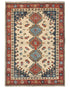 3x5 Beige Kuba Afghan Hand Knotted Wool Area Rug